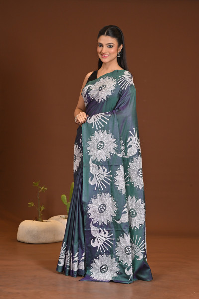 BELENDED SILK KANTHA SAREE