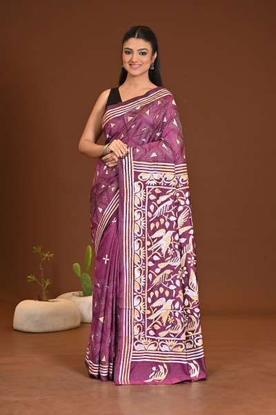 BELENDED SILK KANTHA SAREE