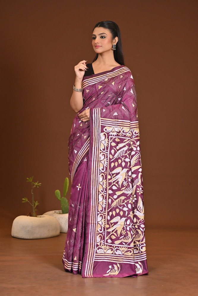 BELENDED SILK KANTHA SAREE