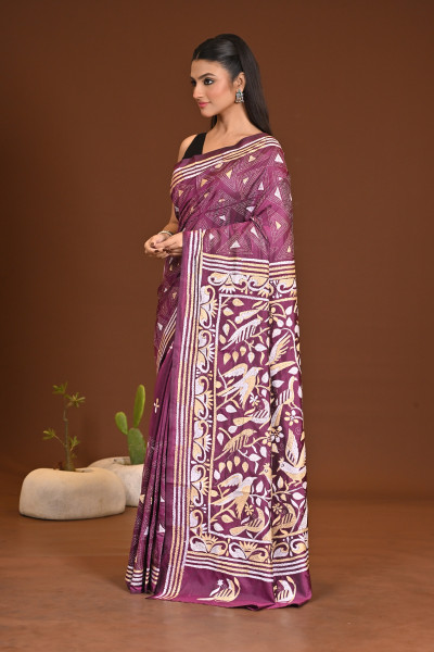 BELENDED SILK KANTHA SAREE