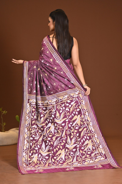 BELENDED SILK KANTHA SAREE