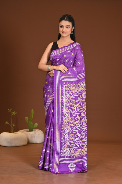 BELENDED SILK KANTHA SAREE