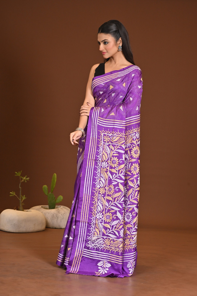 BELENDED SILK KANTHA SAREE