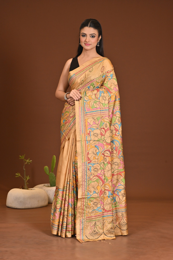 Image of BELENDED SILK KANTHA SAREE