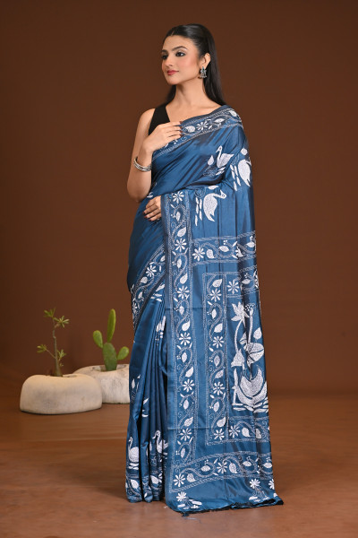 BELENDED SILK KANTHA SAREE