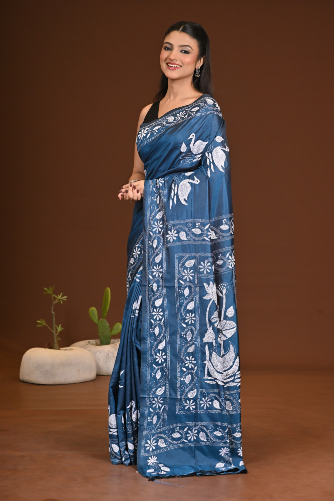 BELENDED SILK KANTHA SAREE