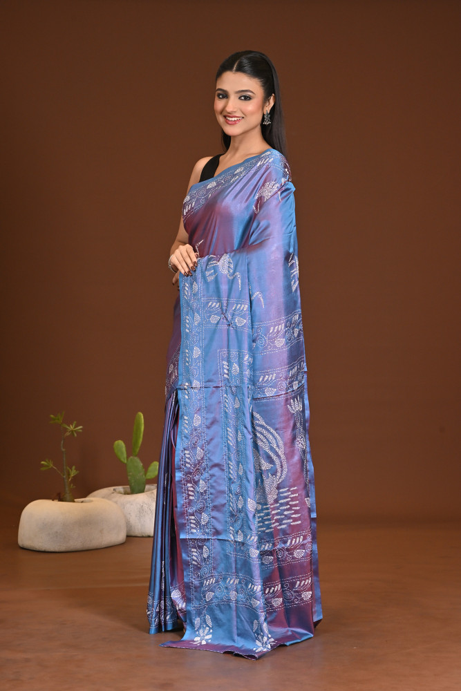 BELENDED SILK KANTHA SAREE