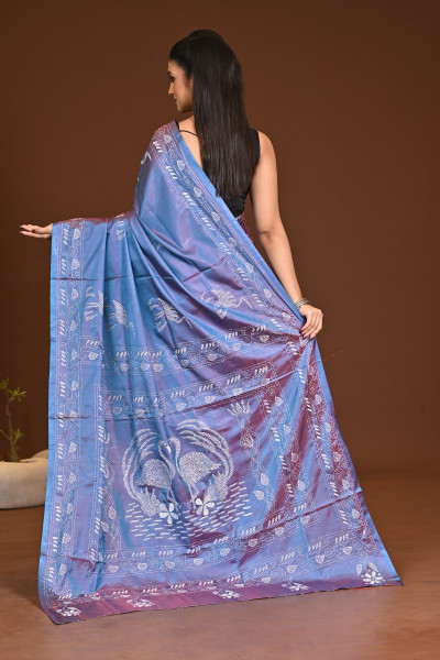 BELENDED SILK KANTHA SAREE