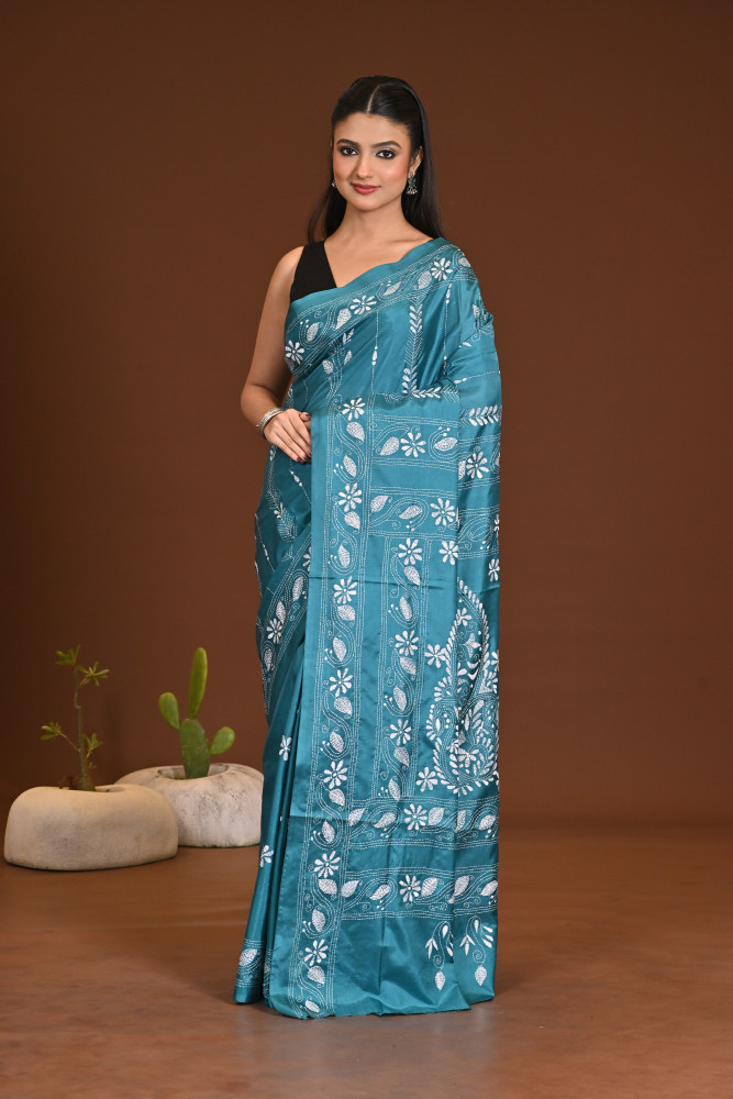 Image of BELENDED SILK KANTHA SAREE