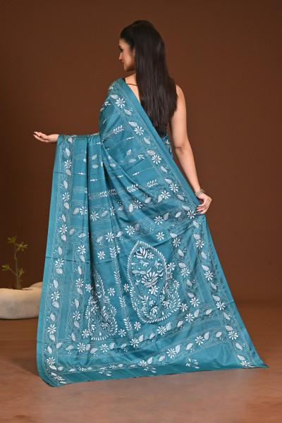 BELENDED SILK KANTHA SAREE