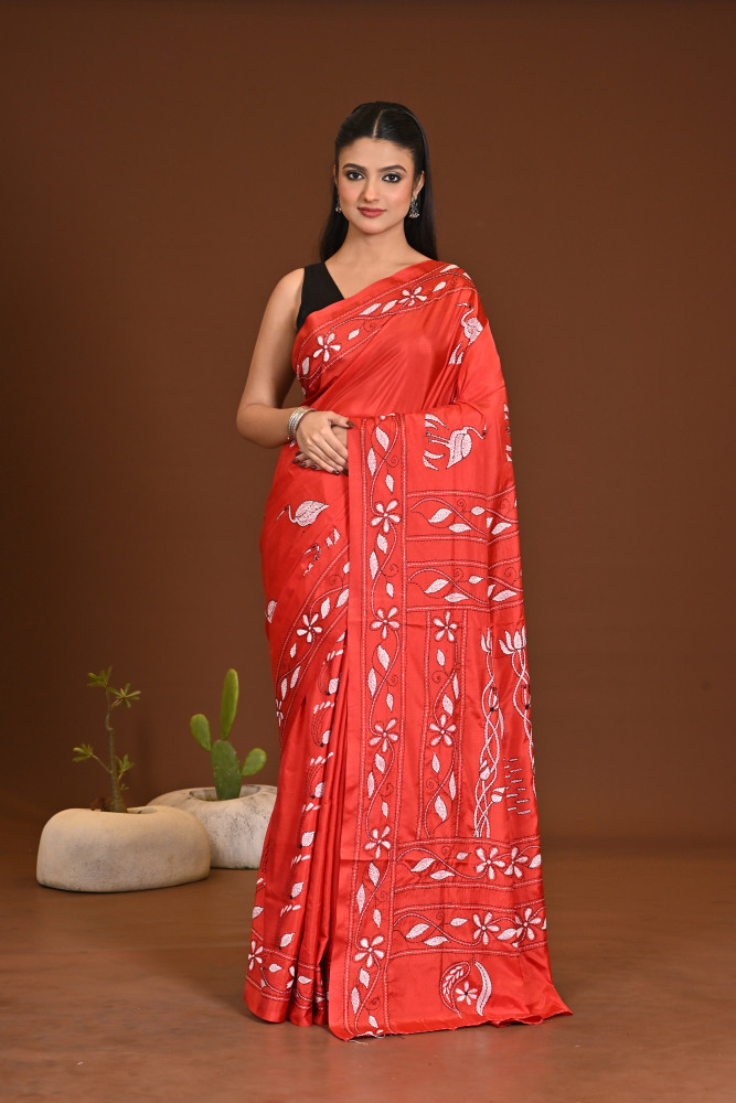 Image of BELENDED SILK KANTHA SAREE