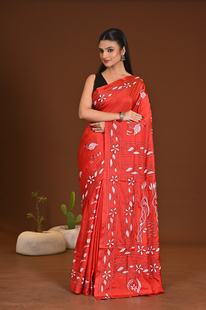BELENDED SILK KANTHA SAREE
