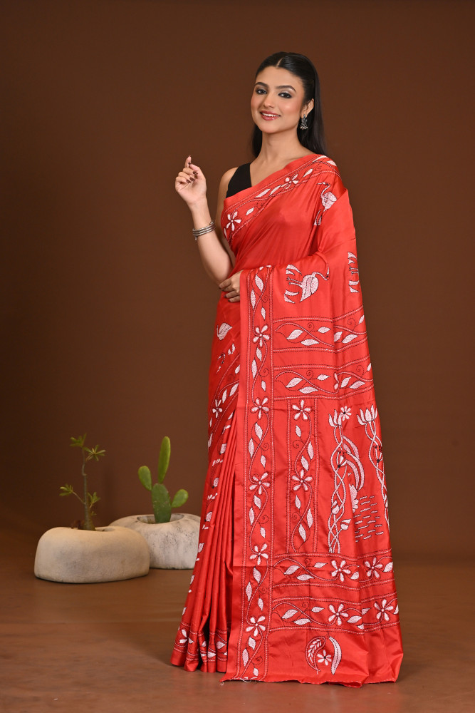 BELENDED SILK KANTHA SAREE