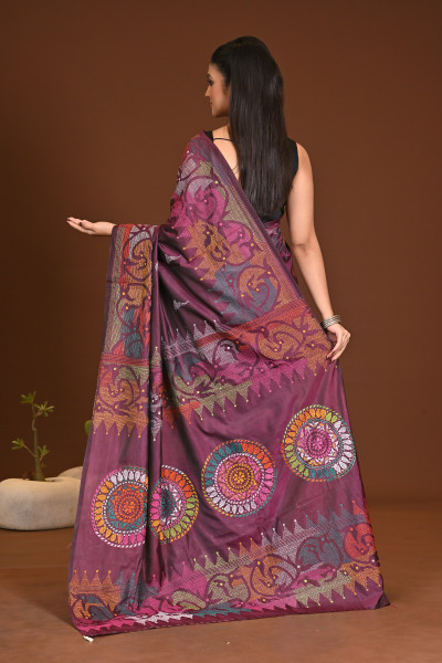 BELENDED SILK KANTHA SAREE