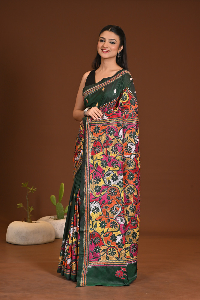 BELENDED SILK KANTHA SAREE