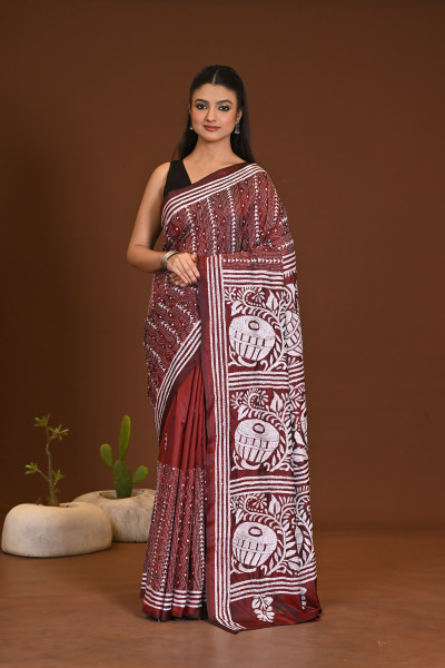 BELENDED SILK KANTHA SAREE