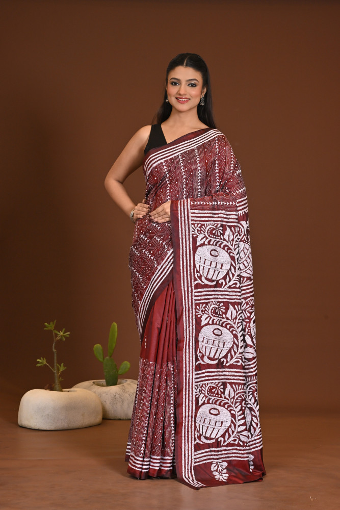 BELENDED SILK KANTHA SAREE