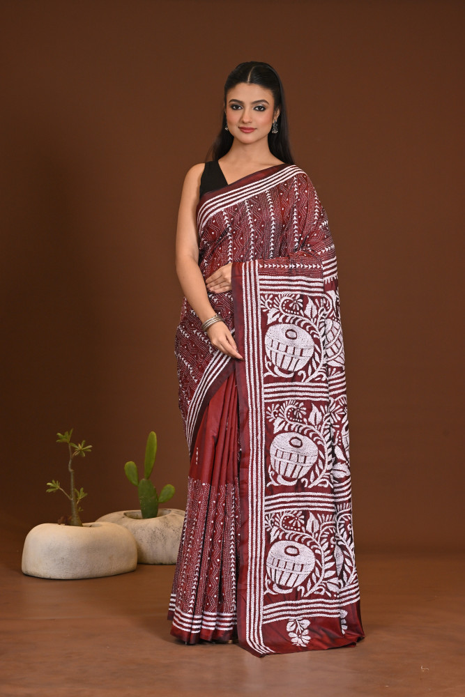 BELENDED SILK KANTHA SAREE