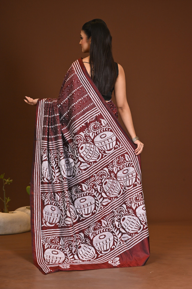 BELENDED SILK KANTHA SAREE