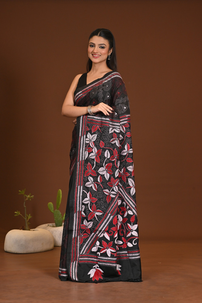 BELENDED SILK KANTHA SAREE