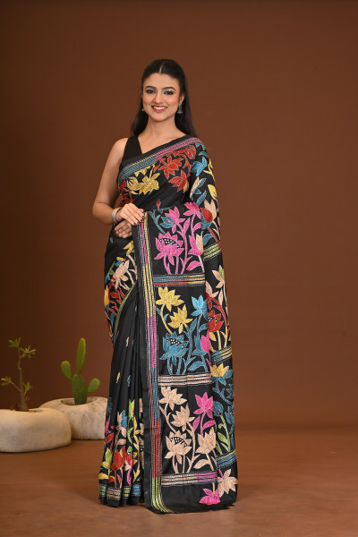 BELENDED SILK KANTHA SAREE