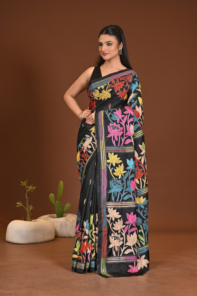BELENDED SILK KANTHA SAREE