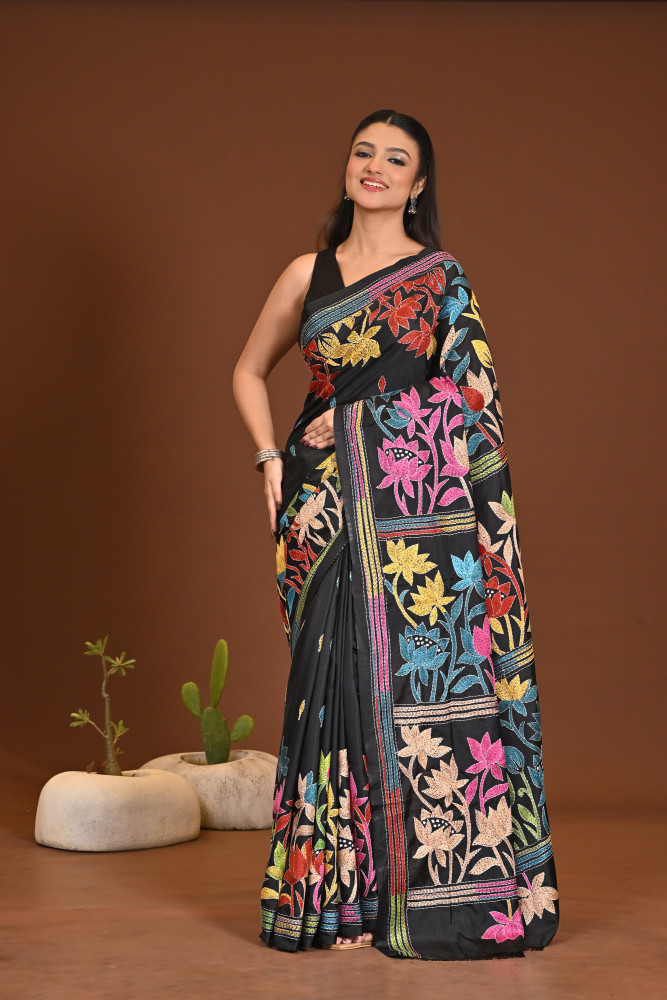BELENDED SILK KANTHA SAREE