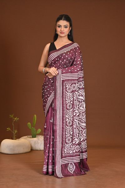 BELENDED SILK KANTHA SAREE
