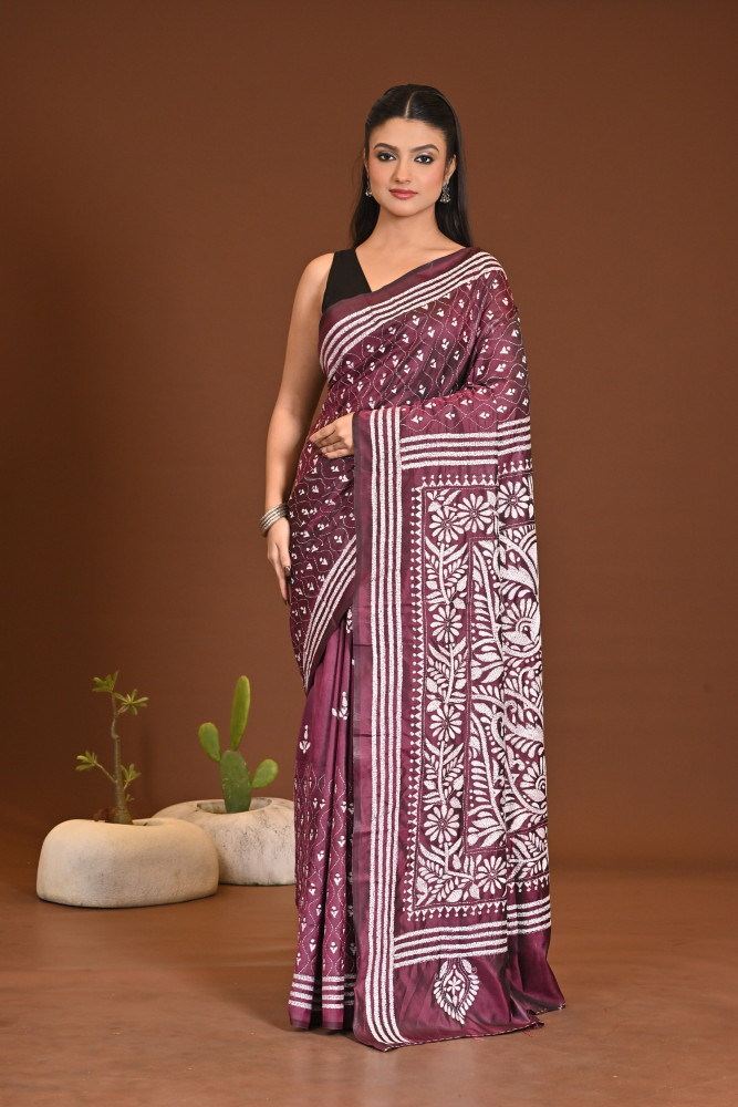 BELENDED SILK KANTHA SAREE
