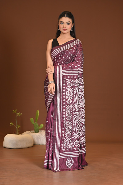 BELENDED SILK KANTHA SAREE