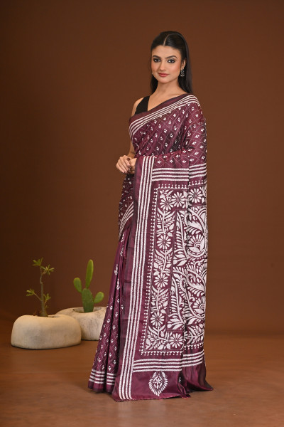 BELENDED SILK KANTHA SAREE