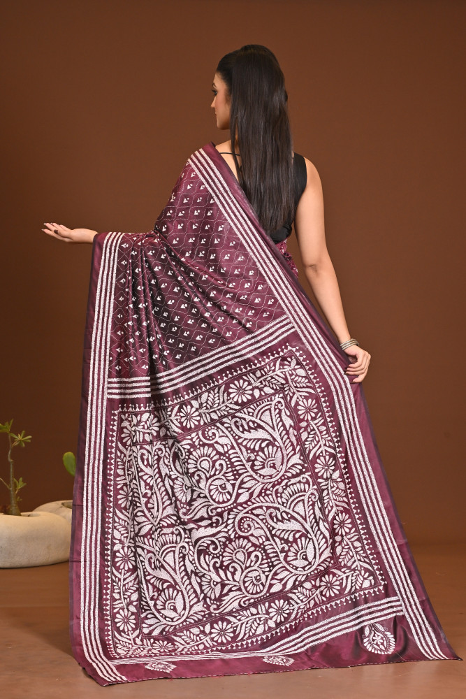 BELENDED SILK KANTHA SAREE