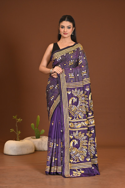 BELENDED SILK KANTHA SAREE