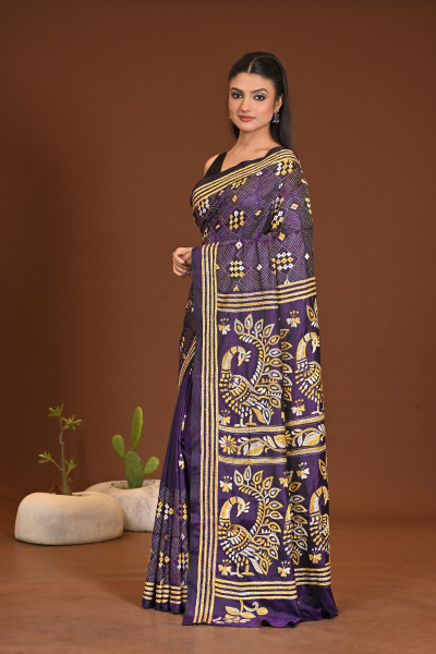 BELENDED SILK KANTHA SAREE
