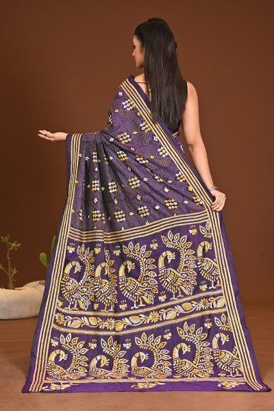 BELENDED SILK KANTHA SAREE