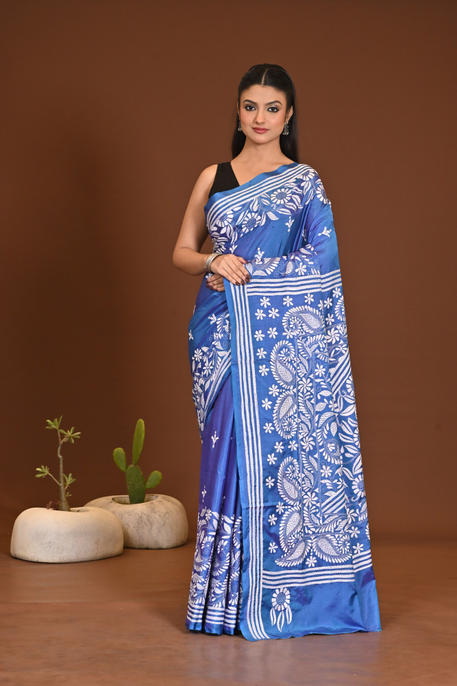 Image of BELENDED SILK KANTHA SAREE