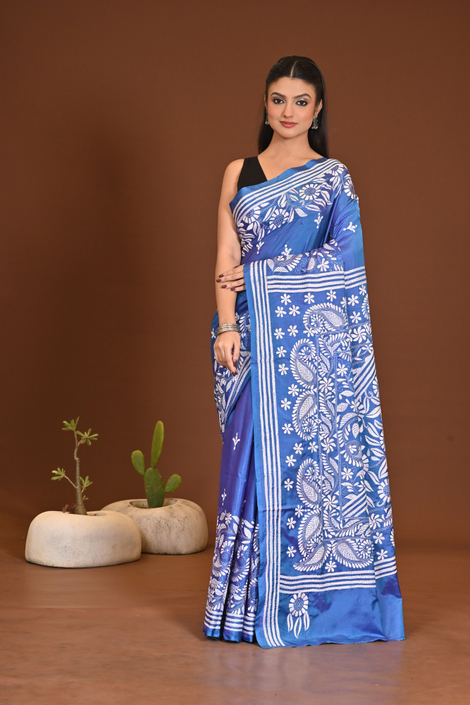 BELENDED SILK KANTHA SAREE