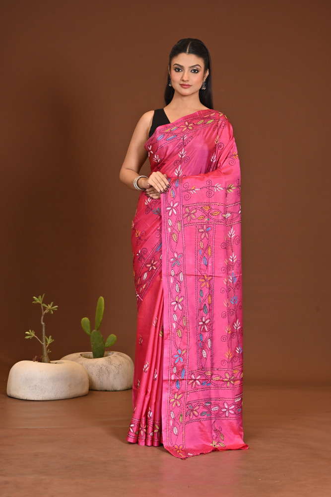 Image of BELENDED SILK KANTHA SAREE