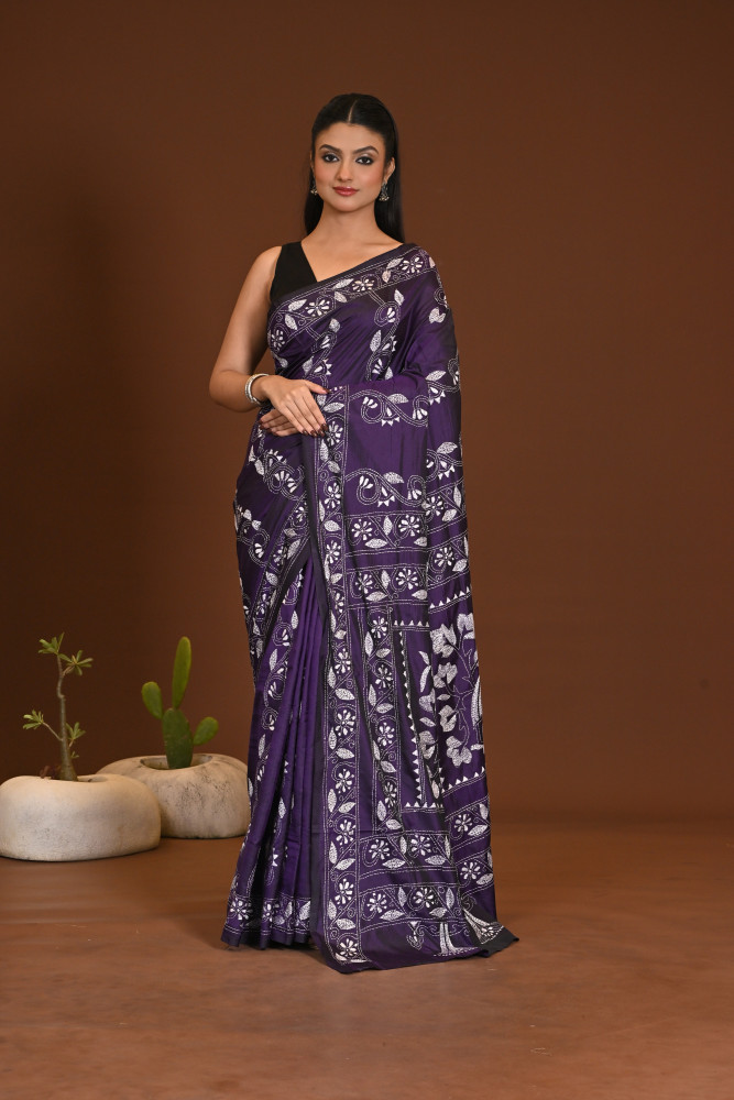Image of BELENDED SILK KANTHA SAREE