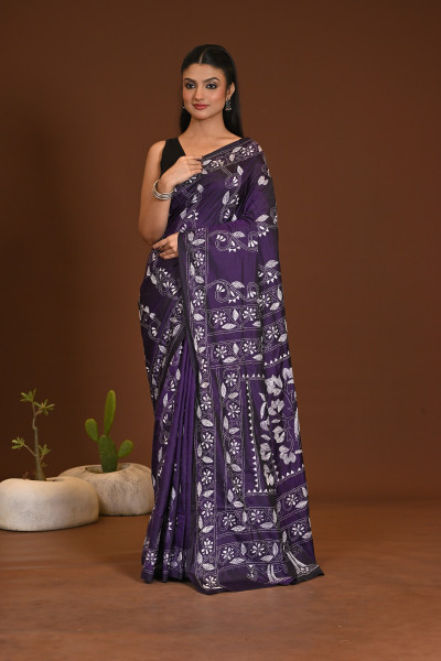BELENDED SILK KANTHA SAREE