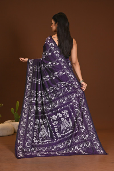 BELENDED SILK KANTHA SAREE
