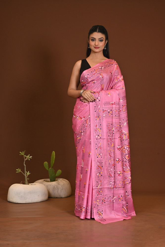 Image of BELENDED SILK KANTHA SAREE