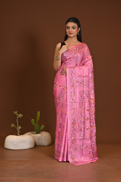 BELENDED SILK KANTHA SAREE