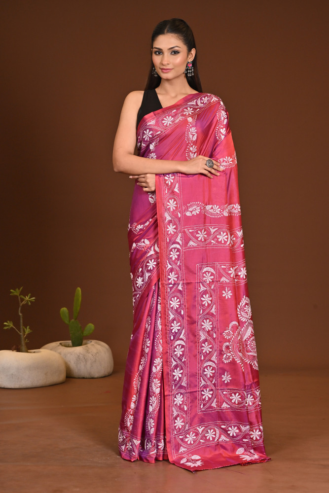 Image of BELENDED SILK KANTHA SAREE