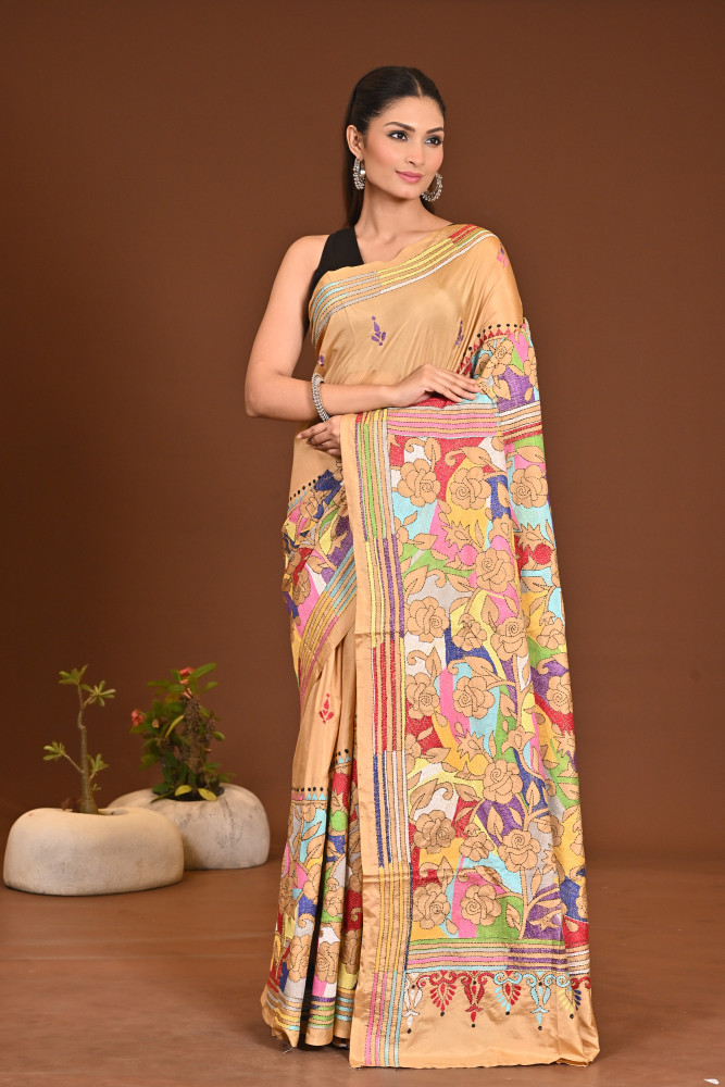 BELENDED SILK KANTHA SAREE