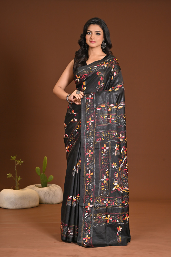 BELENDED SILK KANTHA SAREE