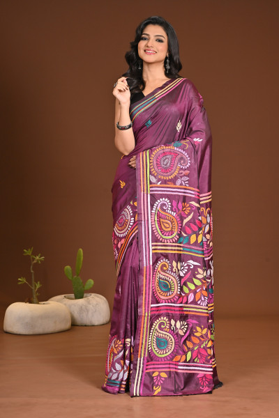 BELENDED SILK KANTHA SAREE