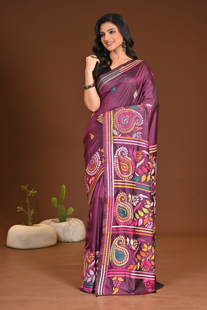BELENDED SILK KANTHA SAREE