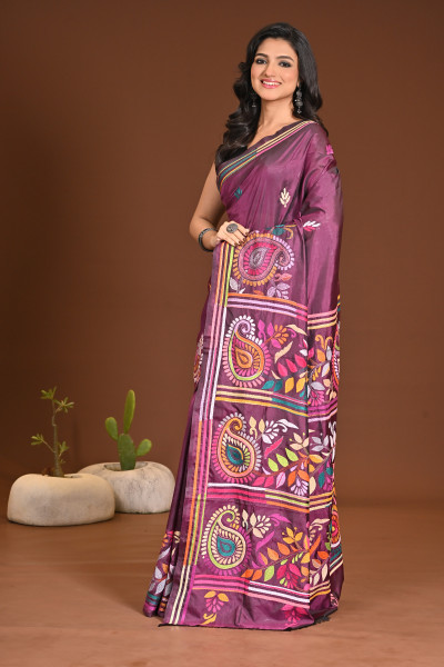 BELENDED SILK KANTHA SAREE