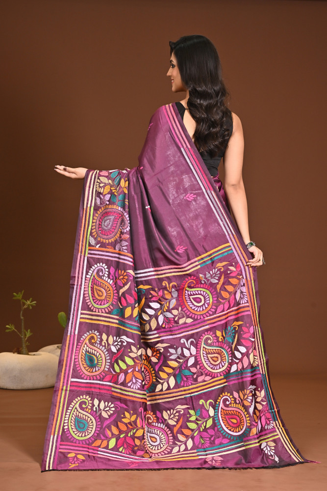 BELENDED SILK KANTHA SAREE